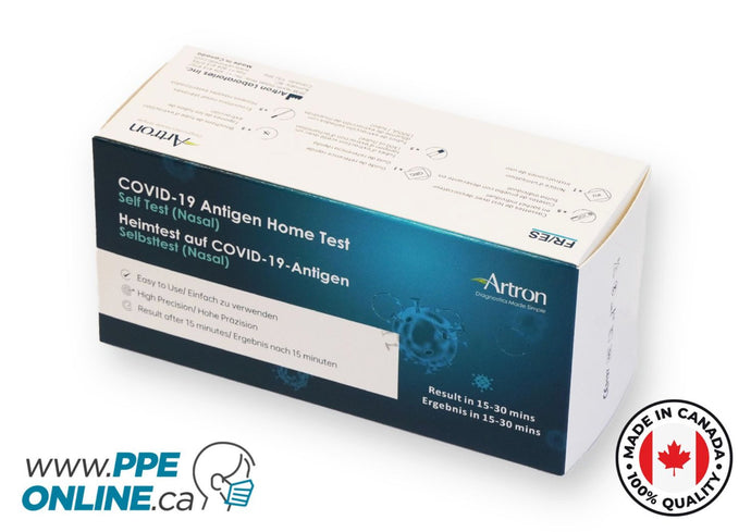 Picture of Artron Rapid COVID-19 Antigen Test Made in Canada (5 - Pack).  Shop ppeonline.ca