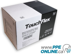 Case of Black TouchFlex Nitrile Exam Powder Free Gloves 5 Mil - PPE ONLINE