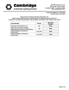 a spec sheet for better fit better protection CA - N95 mask