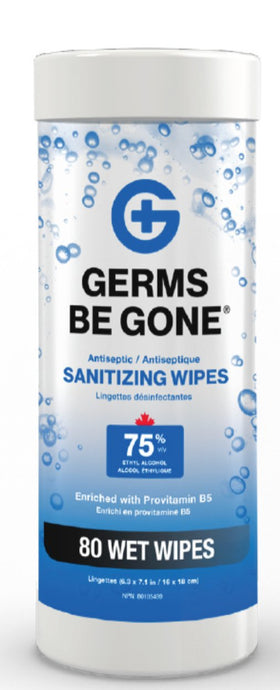 Germs Be Gone Sanitizer Alcohol Wipes (Made In Canada) (80 count) - PPE ONLINE