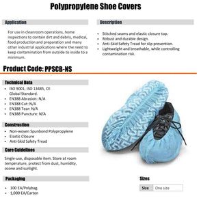 Polypropylene Shoe Covers with Non-Skid Tread (100 per bag) - PPE ONLINE