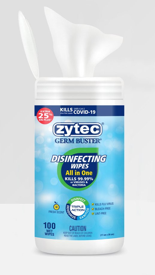 Zytec Disinfecting Wipes – All in One – 100 Wipes - PPE ONLINE